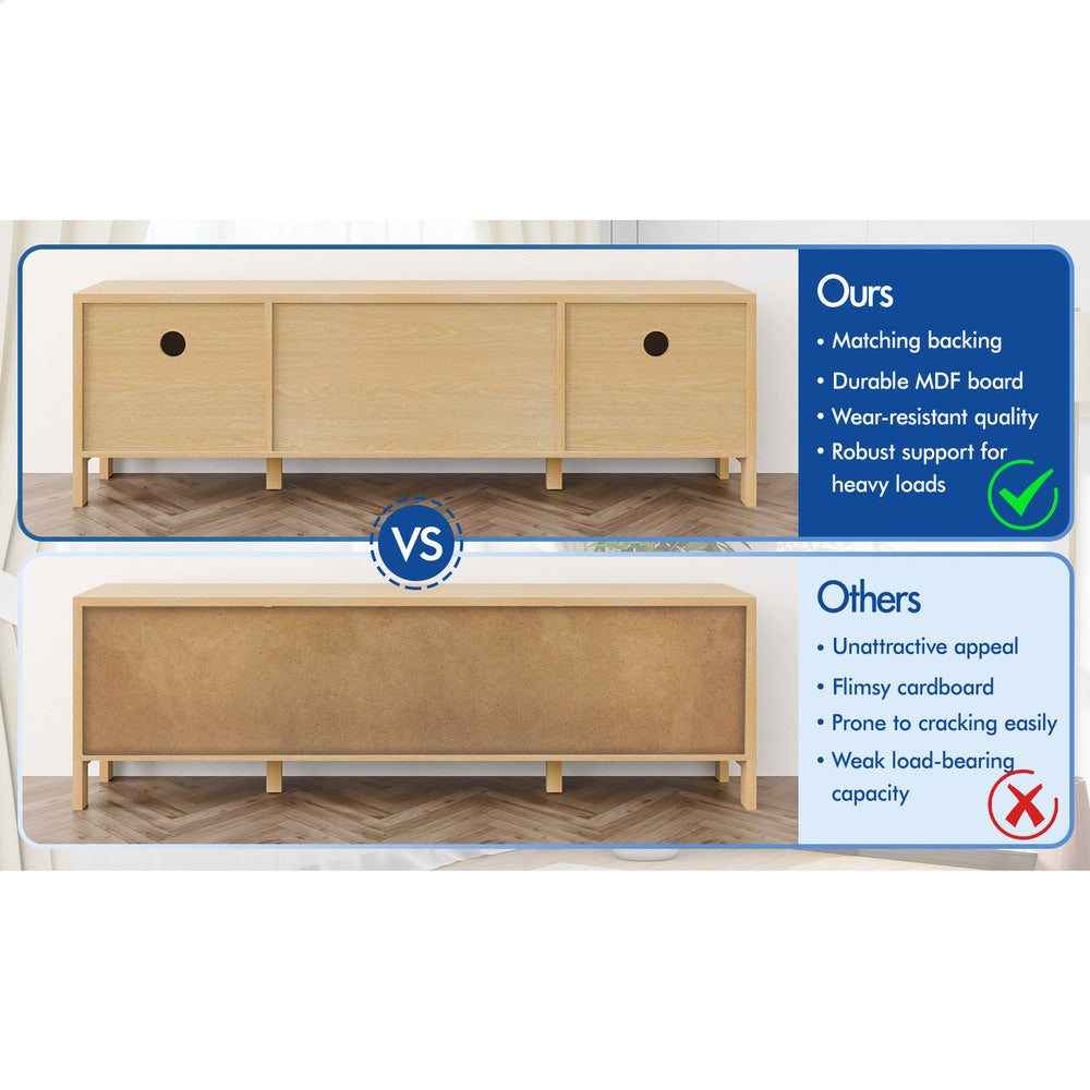 ALFORDSON Entertainment Unit 180cm TV Cabinet Stand Oak