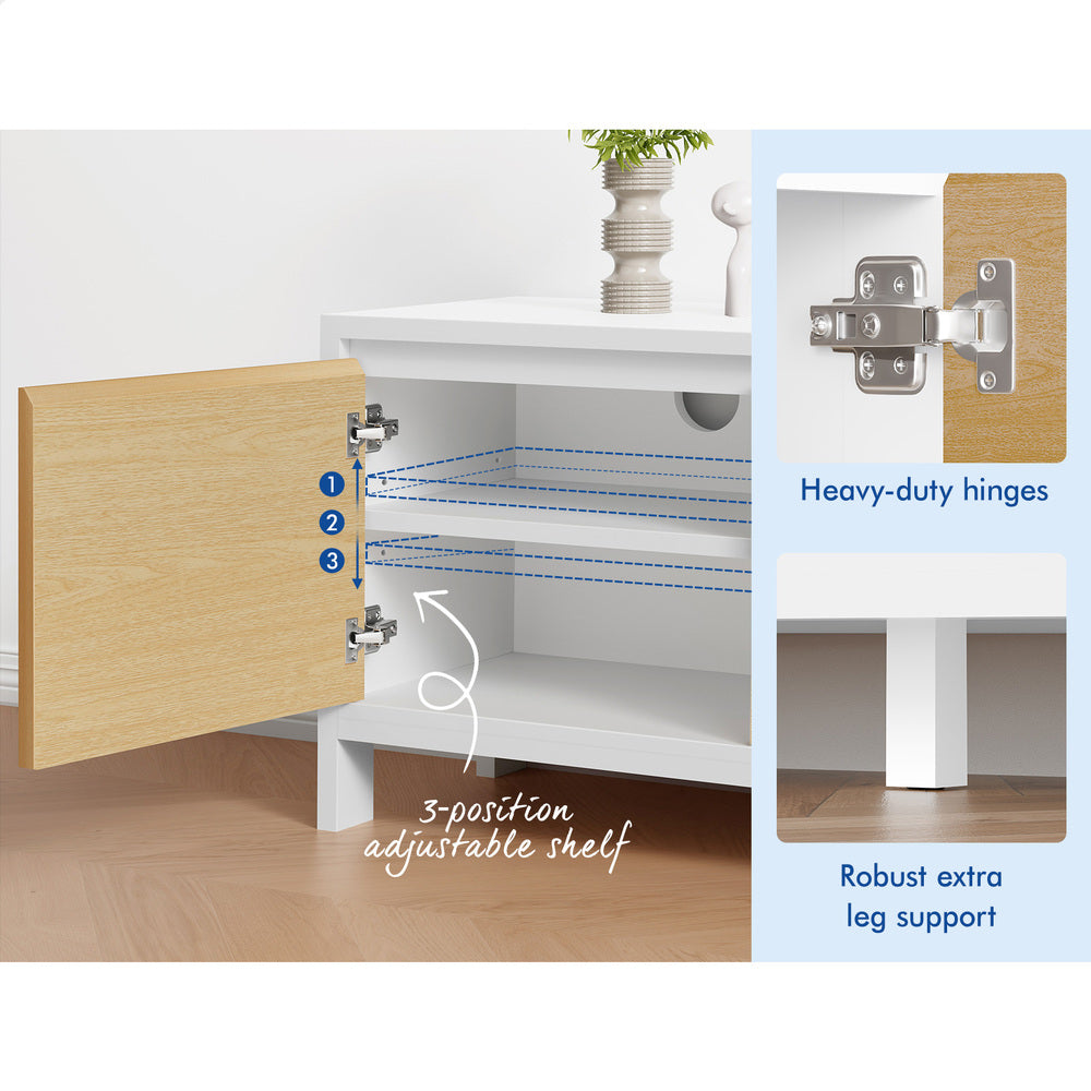 ALFORDSON Entertainment Unit TV Cabinet Stand 180cm White