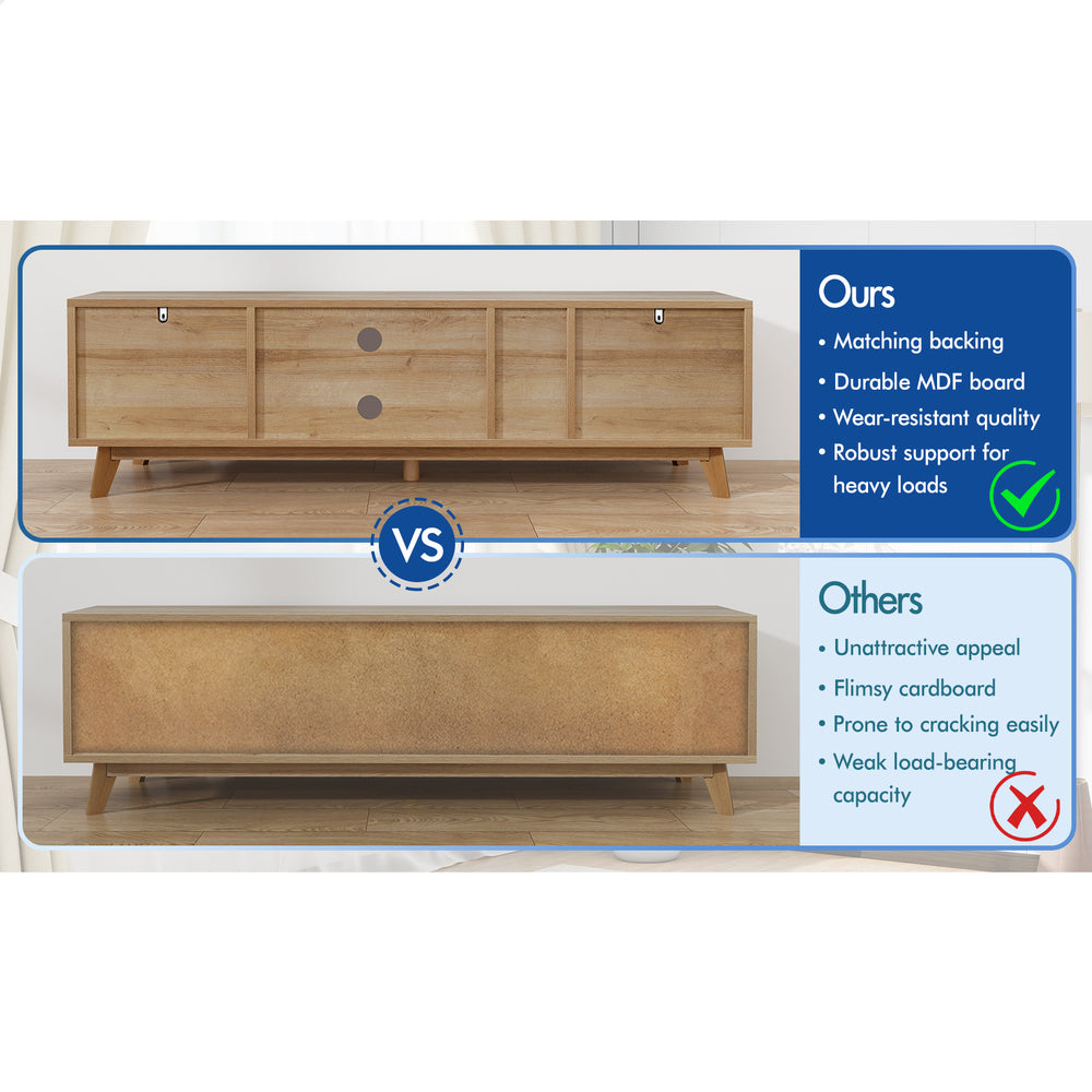 ALFORDSON Entertainment Unit TV Cabinet Stand 180cm Oak