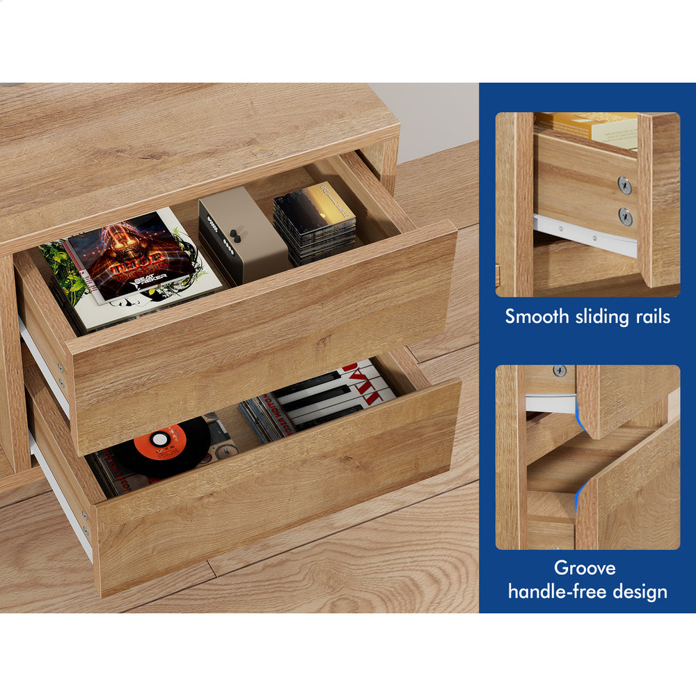 ALFORDSON Entertainment Unit TV Cabinet Stand 180cm Oak