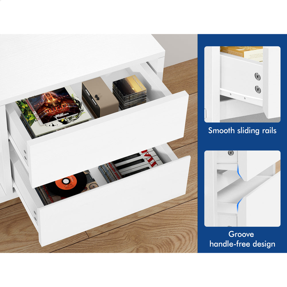 ALFORDSON Entertainment Unit TV Cabinet Stand 180cm White