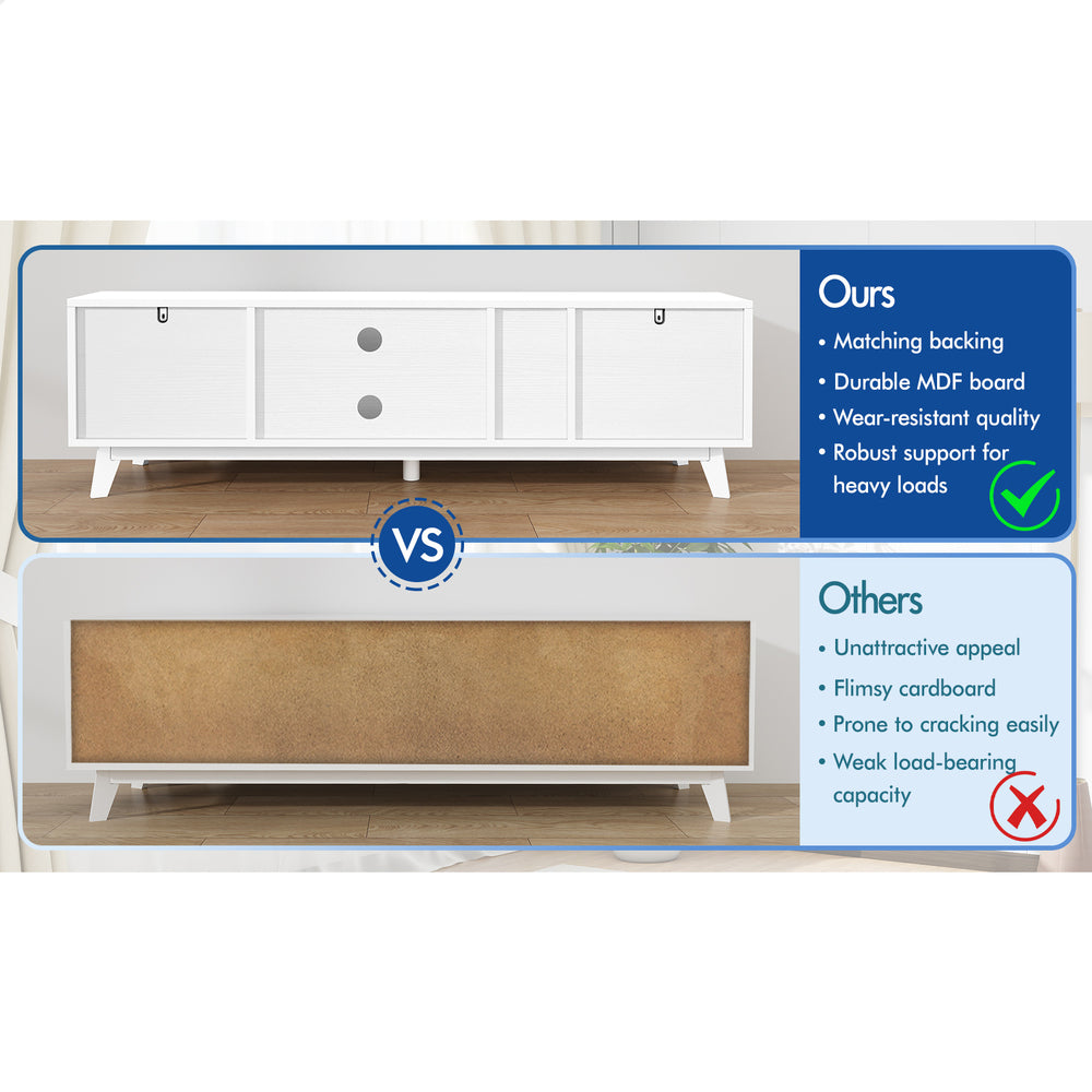 ALFORDSON Entertainment Unit TV Cabinet Stand 180cm White