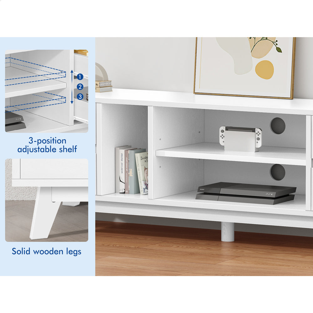 ALFORDSON Entertainment Unit TV Cabinet Stand 180cm White