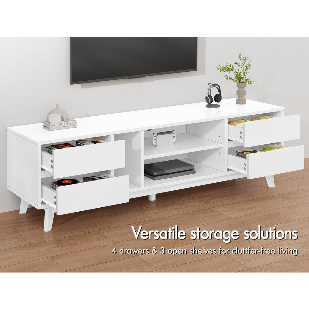 ALFORDSON Entertainment Unit TV Cabinet Stand 180cm White