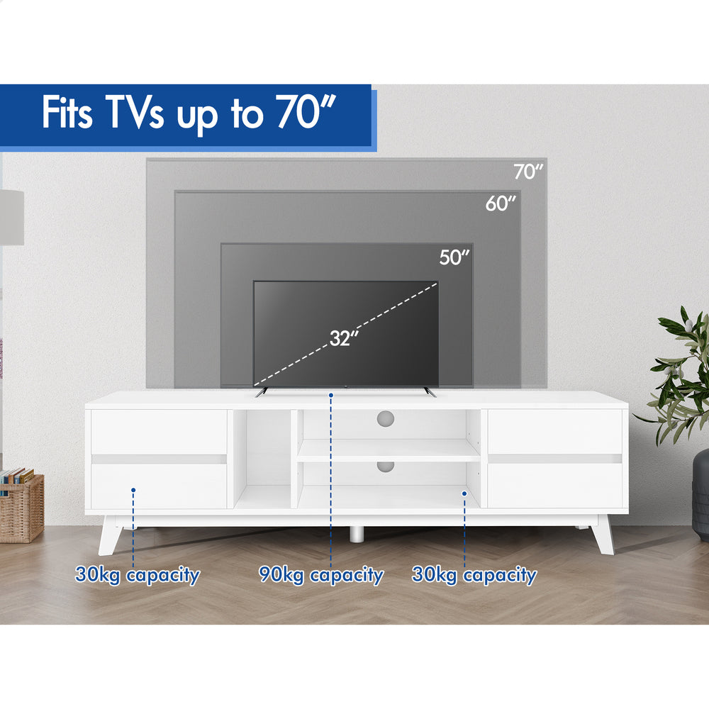 ALFORDSON Entertainment Unit TV Cabinet Stand 180cm White