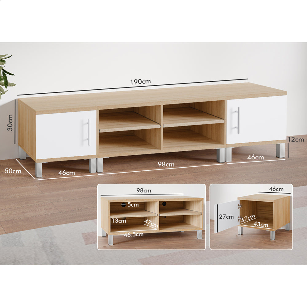 ALFORDSON Entertainment Unit TV Cabinet Stand 190cm Wood