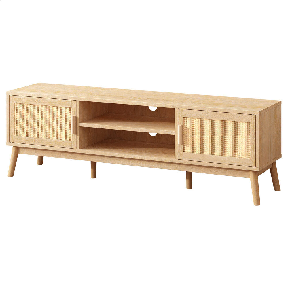 ALFORDSON Entertainment Unit TV Cabinet Stand 160cm Rattan Oak