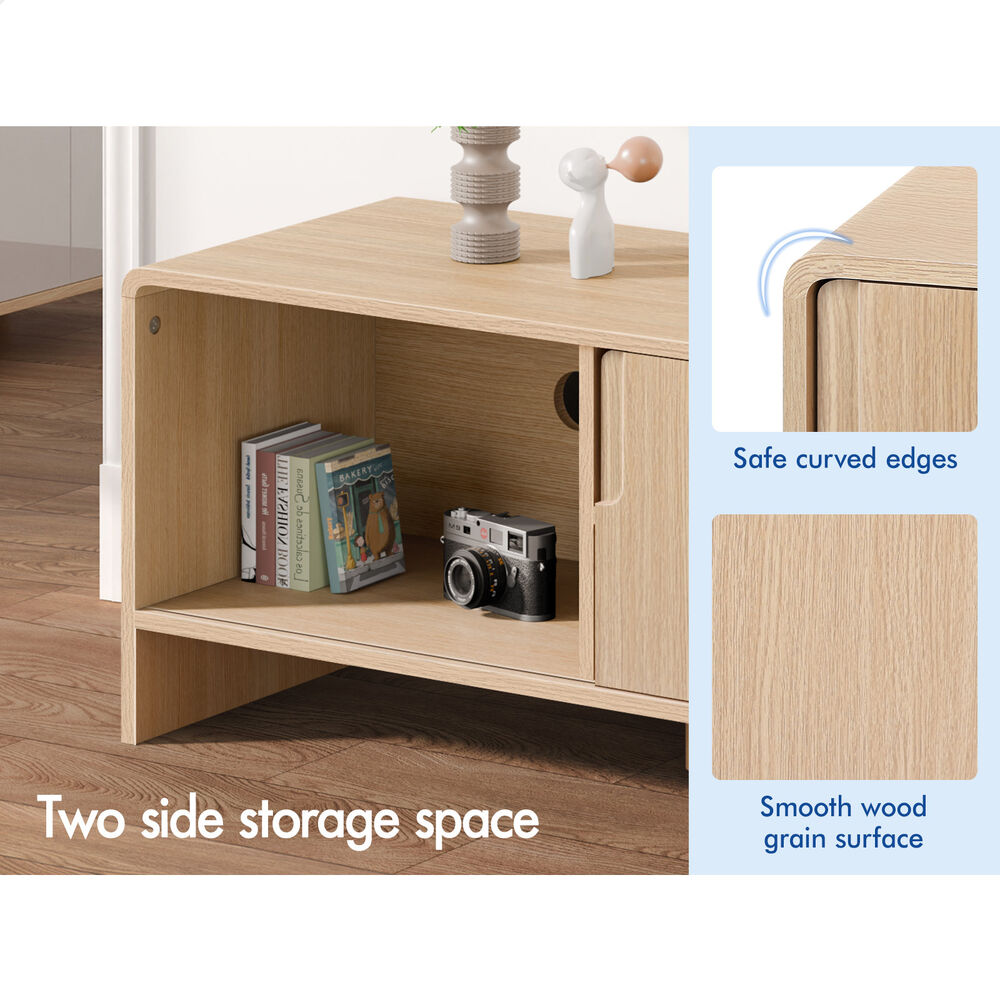 ALFORDSON TV Cabinet Entertainment Unit Stand 150cm Storage Sliding Doors Wood