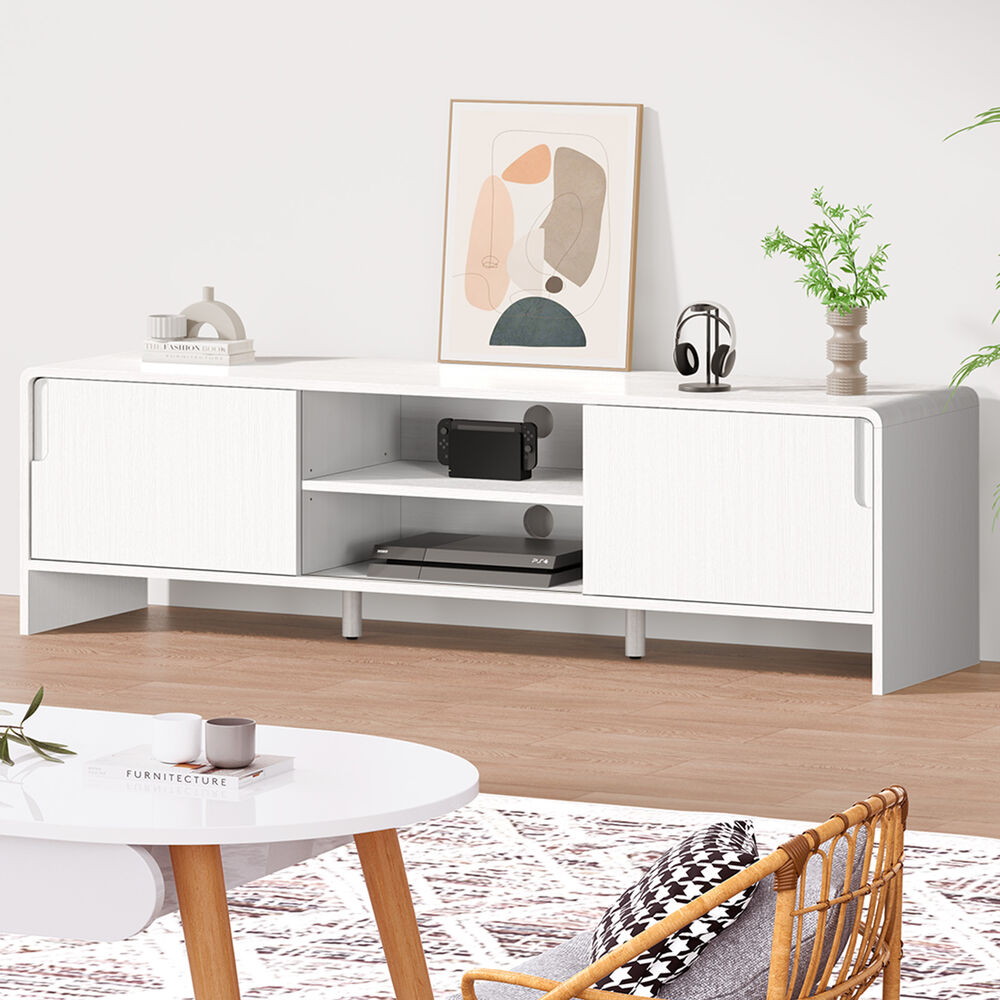 ALFORDSON Entertainment Unit TV Cabinet Stand 150cm Storage Sliding Doors Shelf
