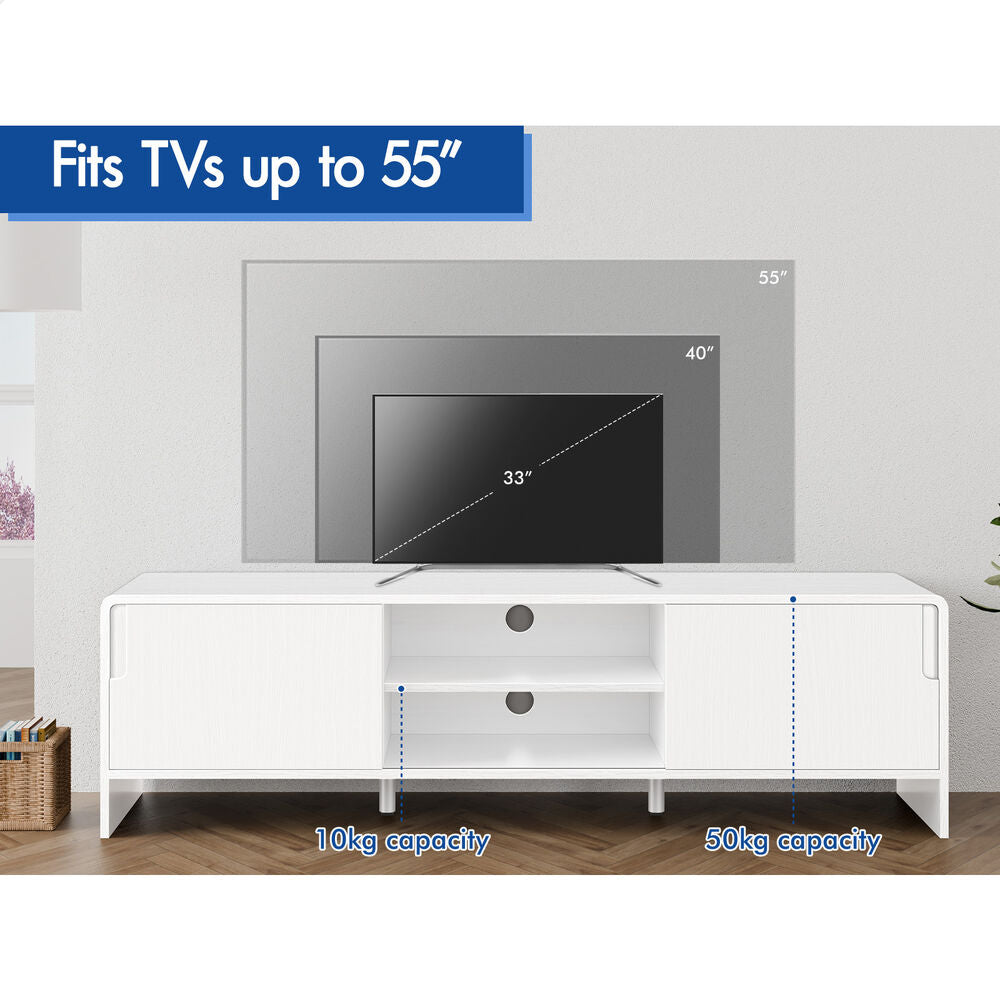 ALFORDSON Entertainment Unit TV Cabinet Stand 150cm Storage Sliding Doors Shelf