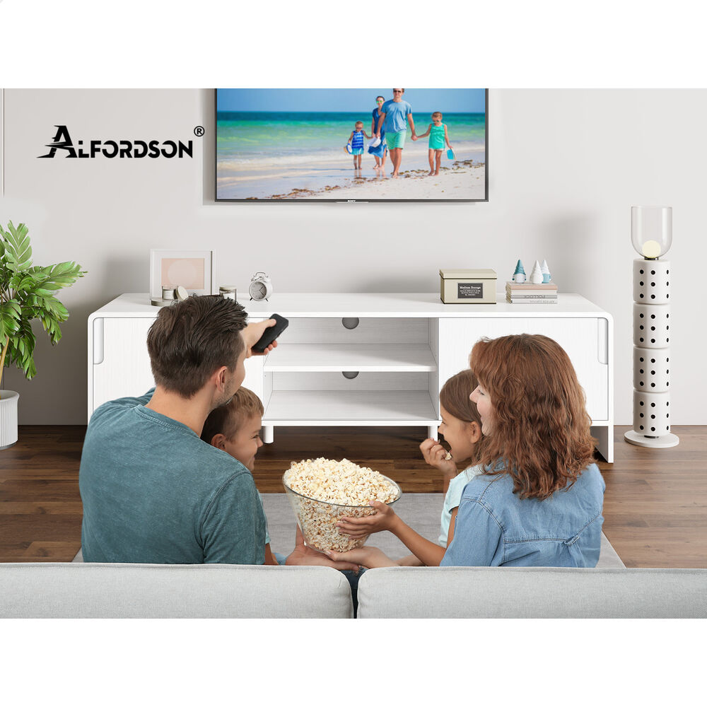 ALFORDSON Entertainment Unit TV Cabinet Stand 150cm Storage Sliding Doors Shelf