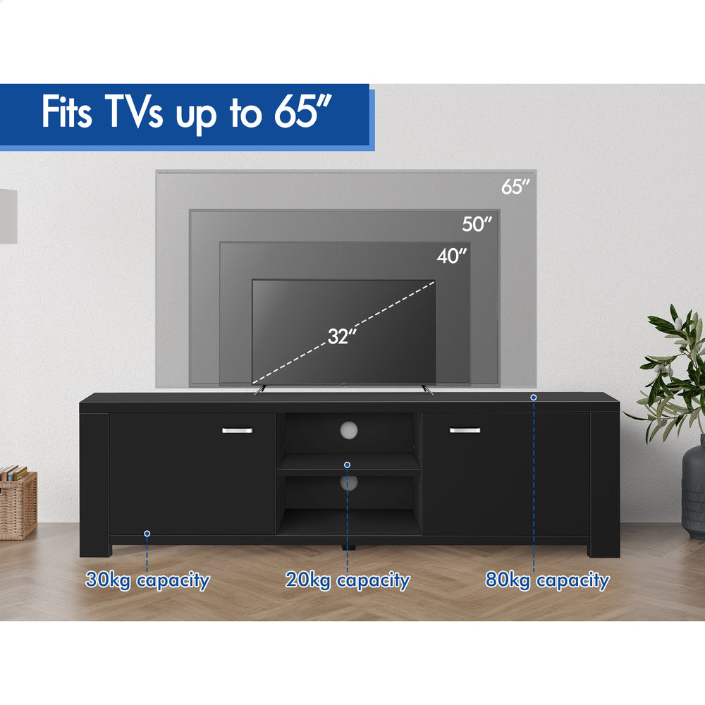 ALFORDSON Entertainment Unit TV Cabinet Stand 160cm Black