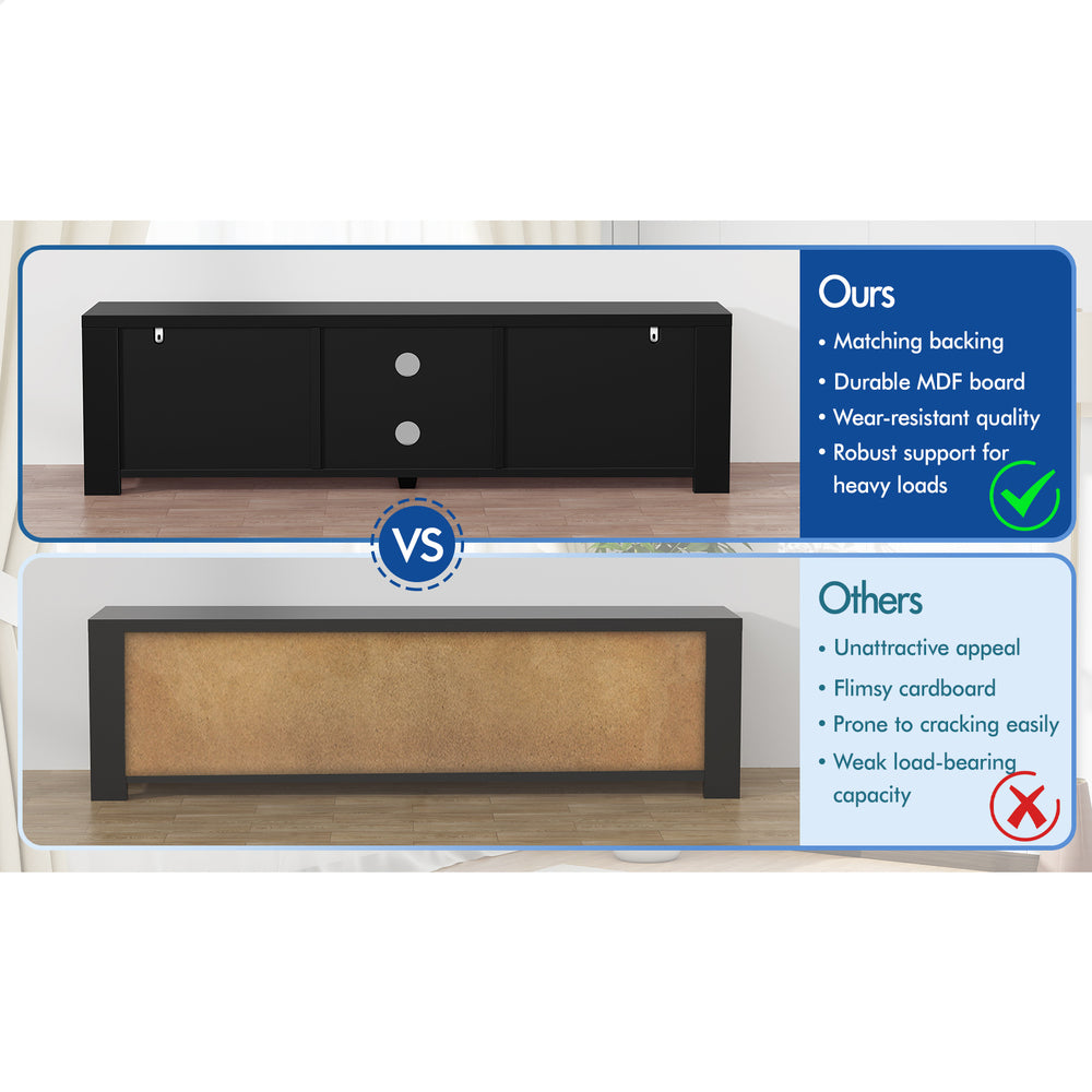 ALFORDSON Entertainment Unit TV Cabinet Stand 160cm Black