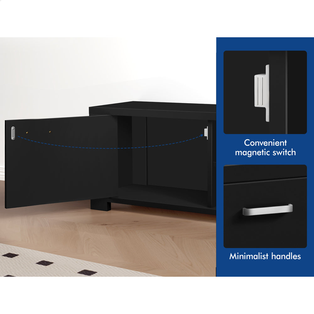 ALFORDSON Entertainment Unit TV Cabinet Stand 160cm Black