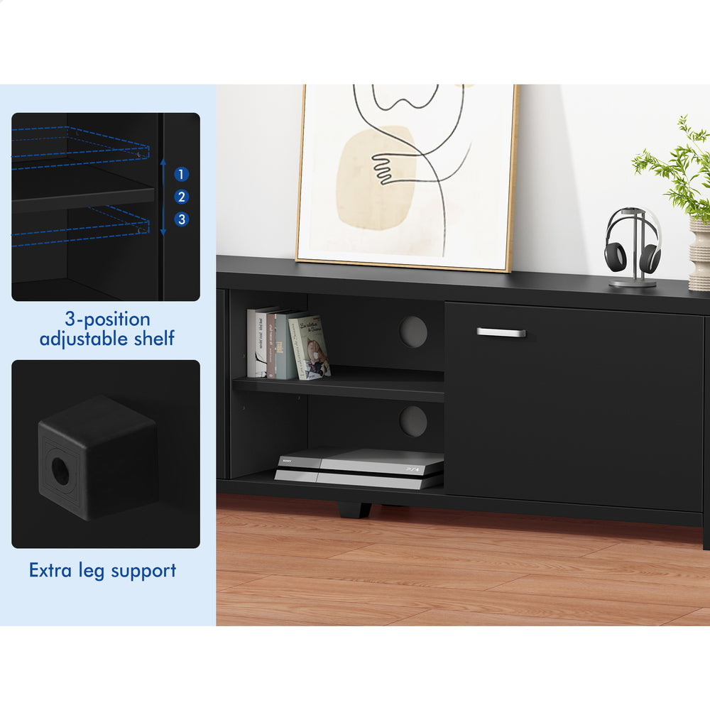 ALFORDSON Entertainment Unit TV Cabinet Stand 160cm Black