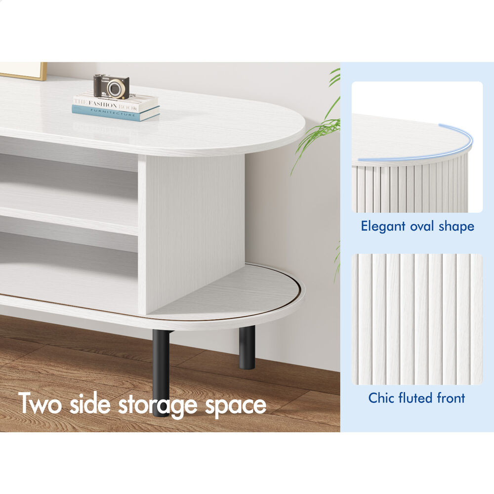 ALFORDSON Entertainment Unit TV Stand Storage Cabinet 160cm Sliding Tambour Door