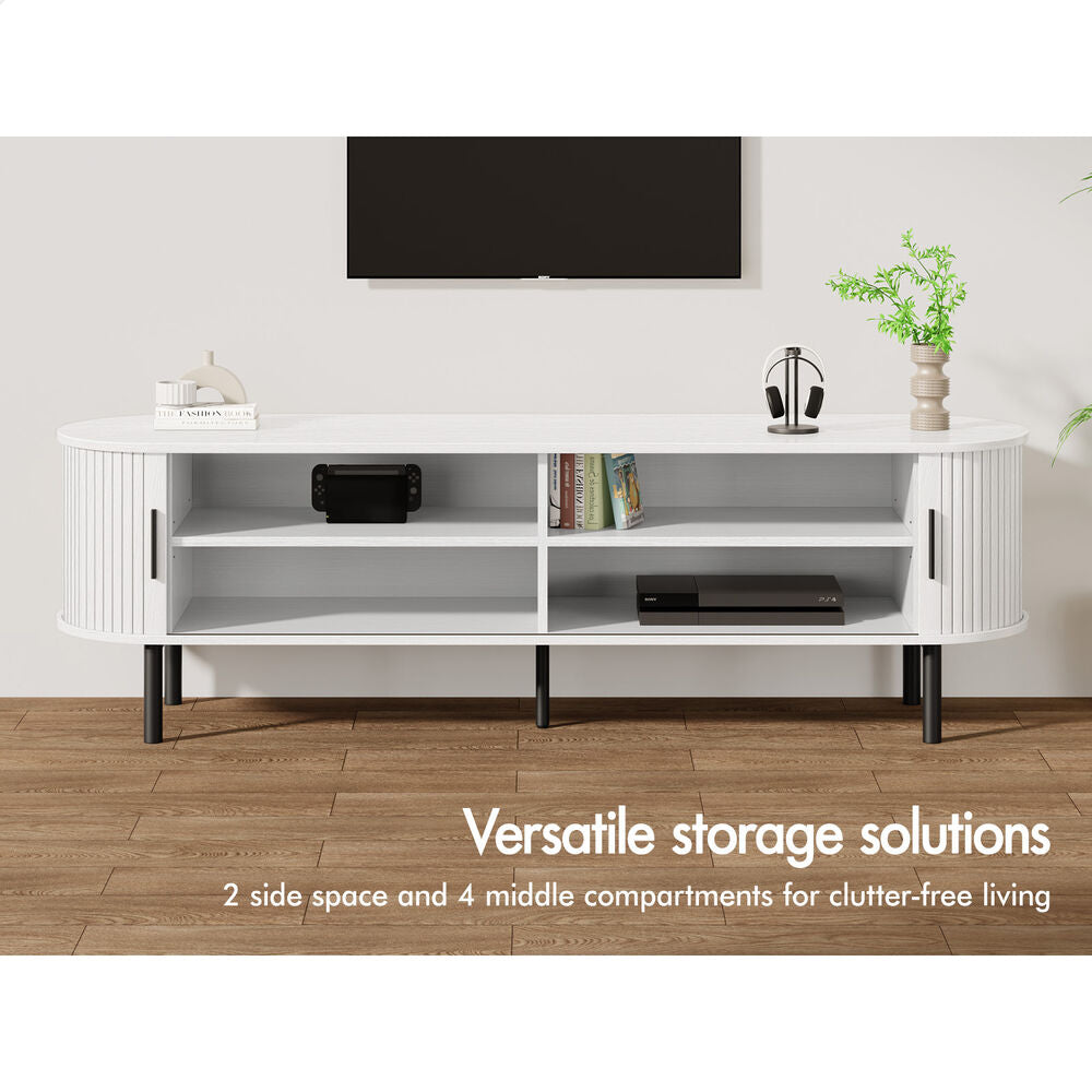 ALFORDSON Entertainment Unit TV Stand Storage Cabinet 160cm Sliding Tambour Door