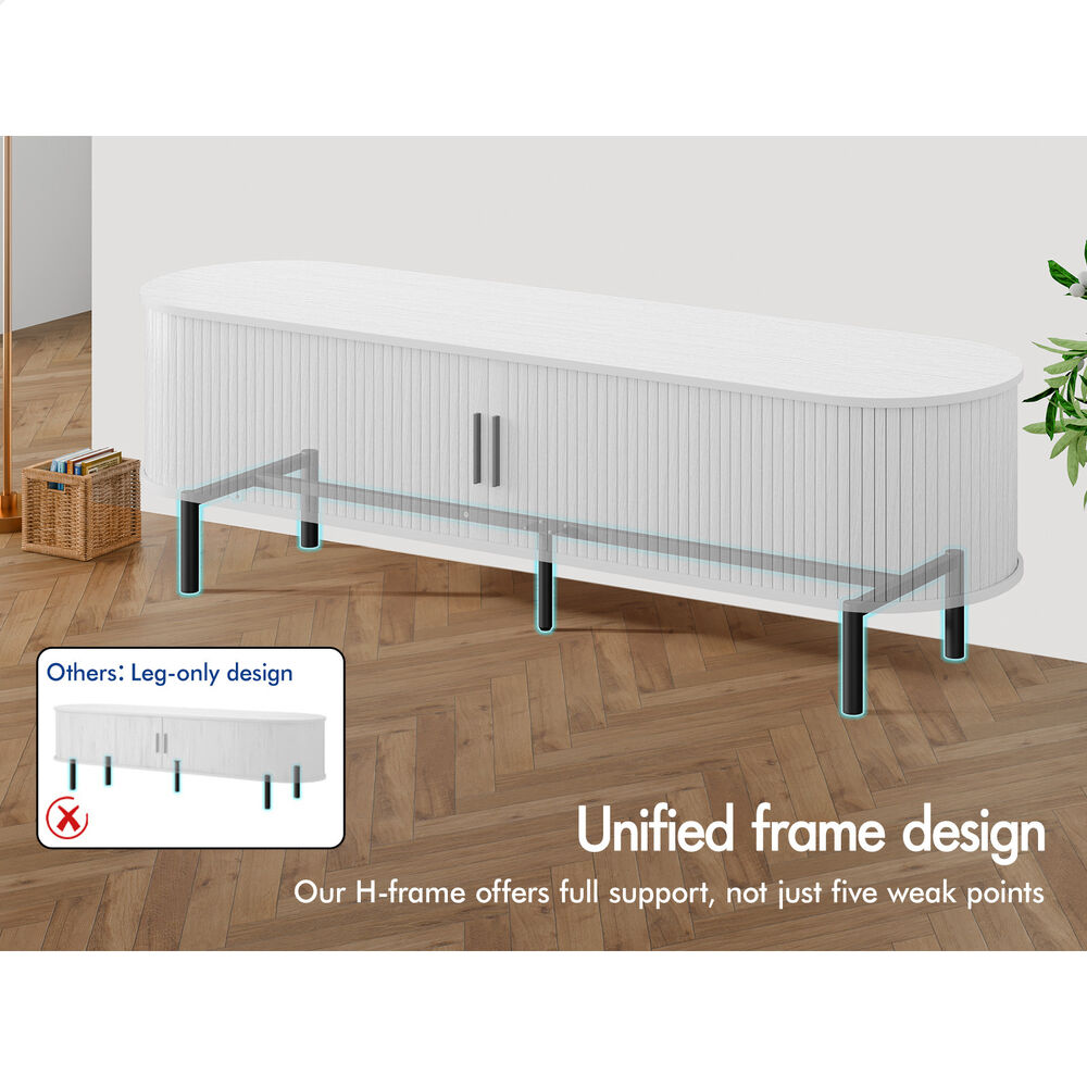 ALFORDSON Entertainment Unit TV Stand Storage Cabinet 160cm Sliding Tambour Door