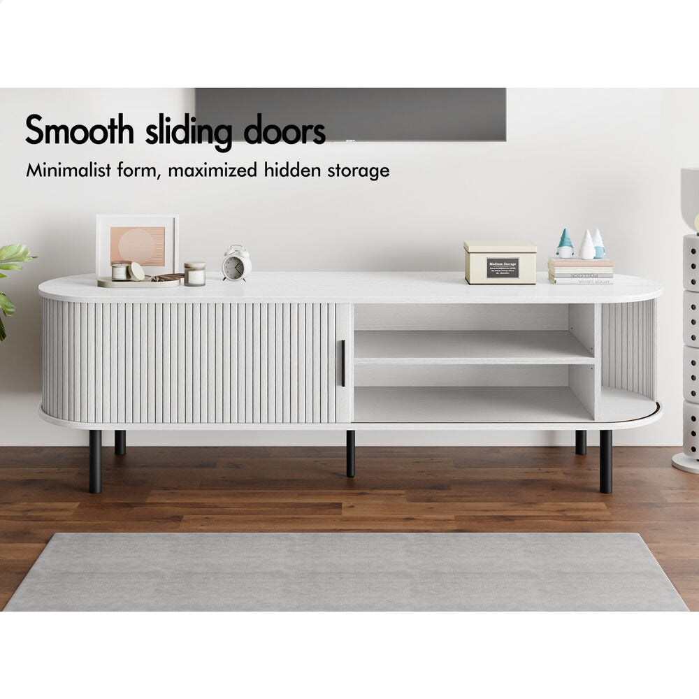 ALFORDSON Entertainment Unit TV Stand Storage Cabinet 160cm Sliding Tambour Door