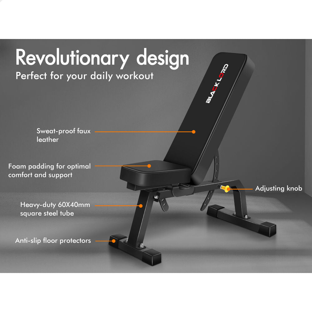 BLACK LORD Weight Bench Flat Incline Press