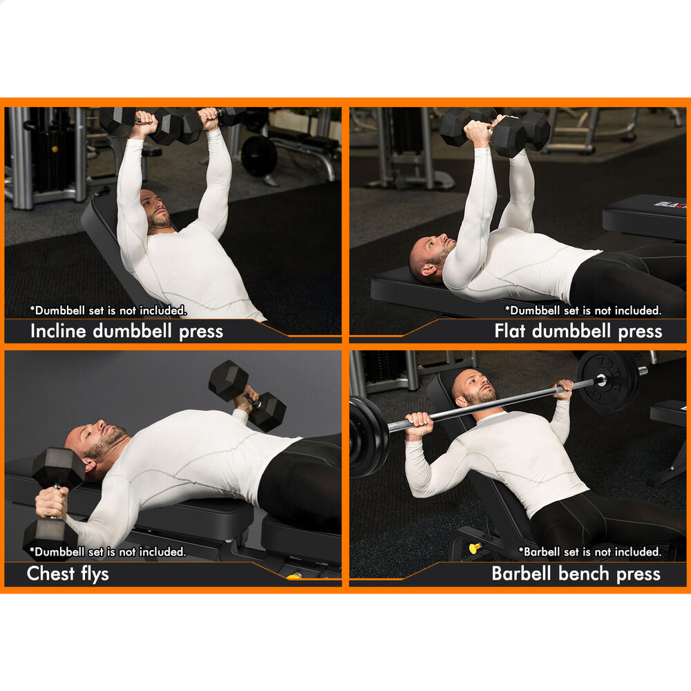 BLACK LORD Weight Bench Flat Incline Press