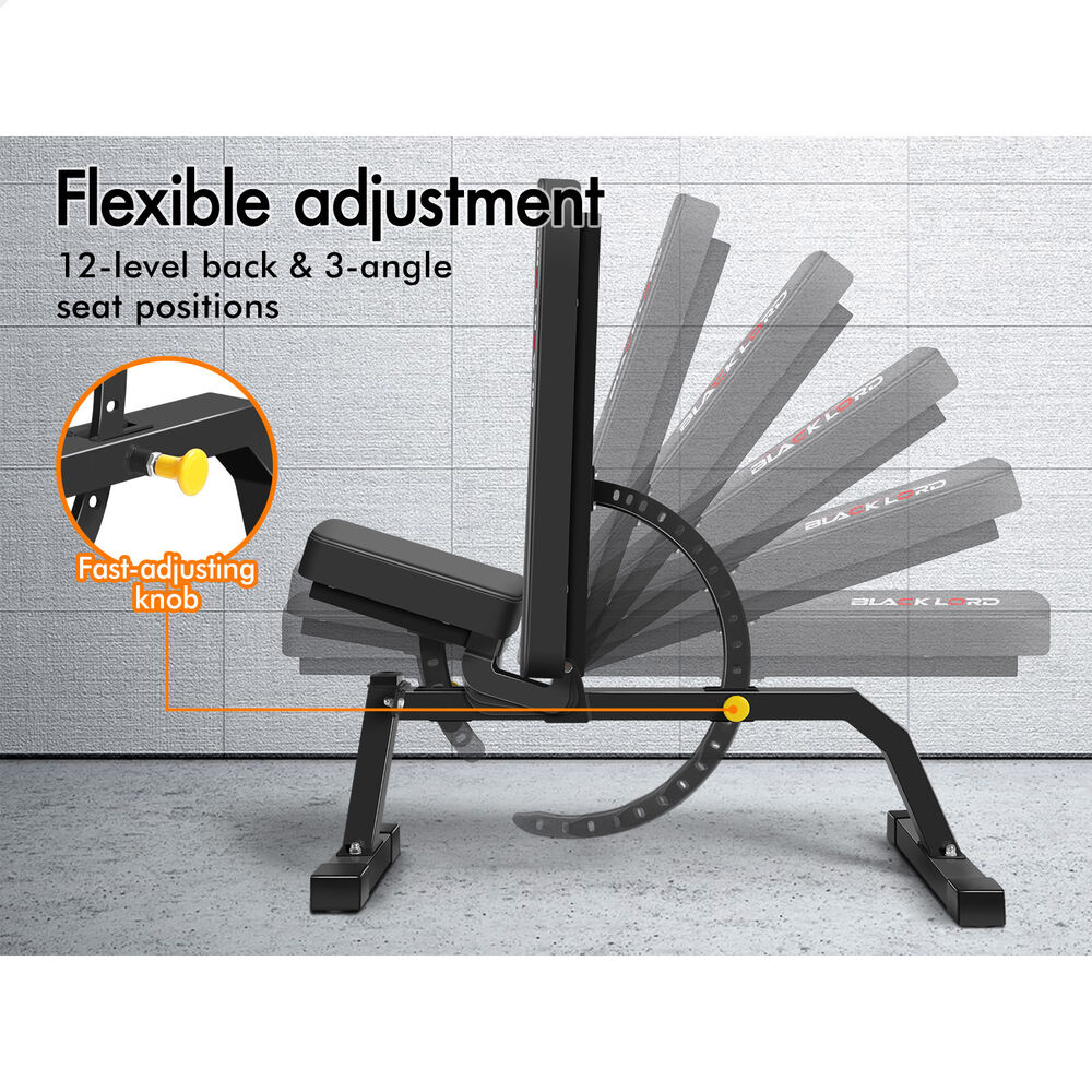 BLACK LORD Weight Bench Flat Incline Press