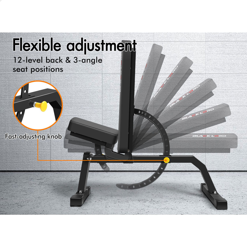 BLACK LORD Weight Bench Flat Incline Press