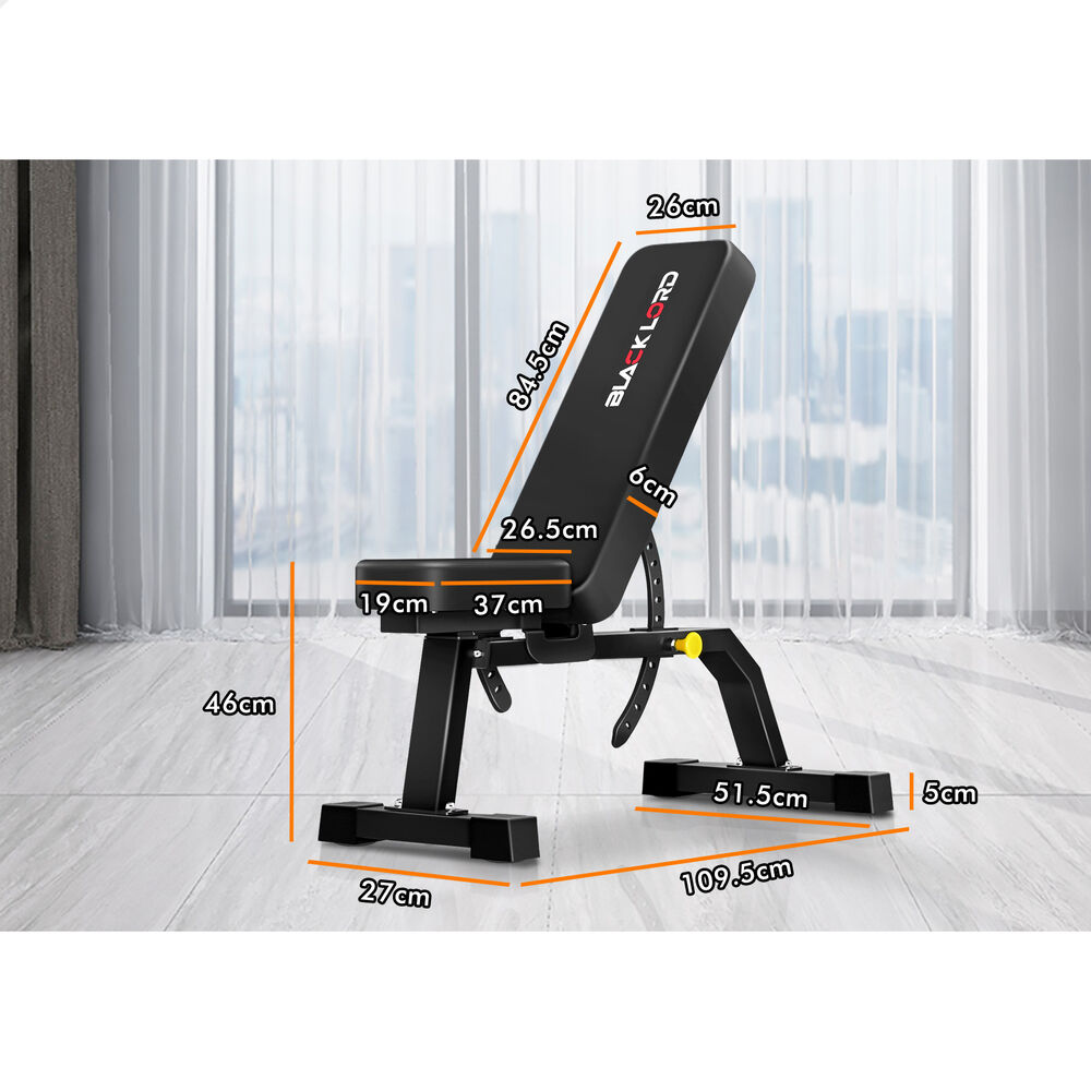 BLACK LORD Weight Bench Flat Incline Press