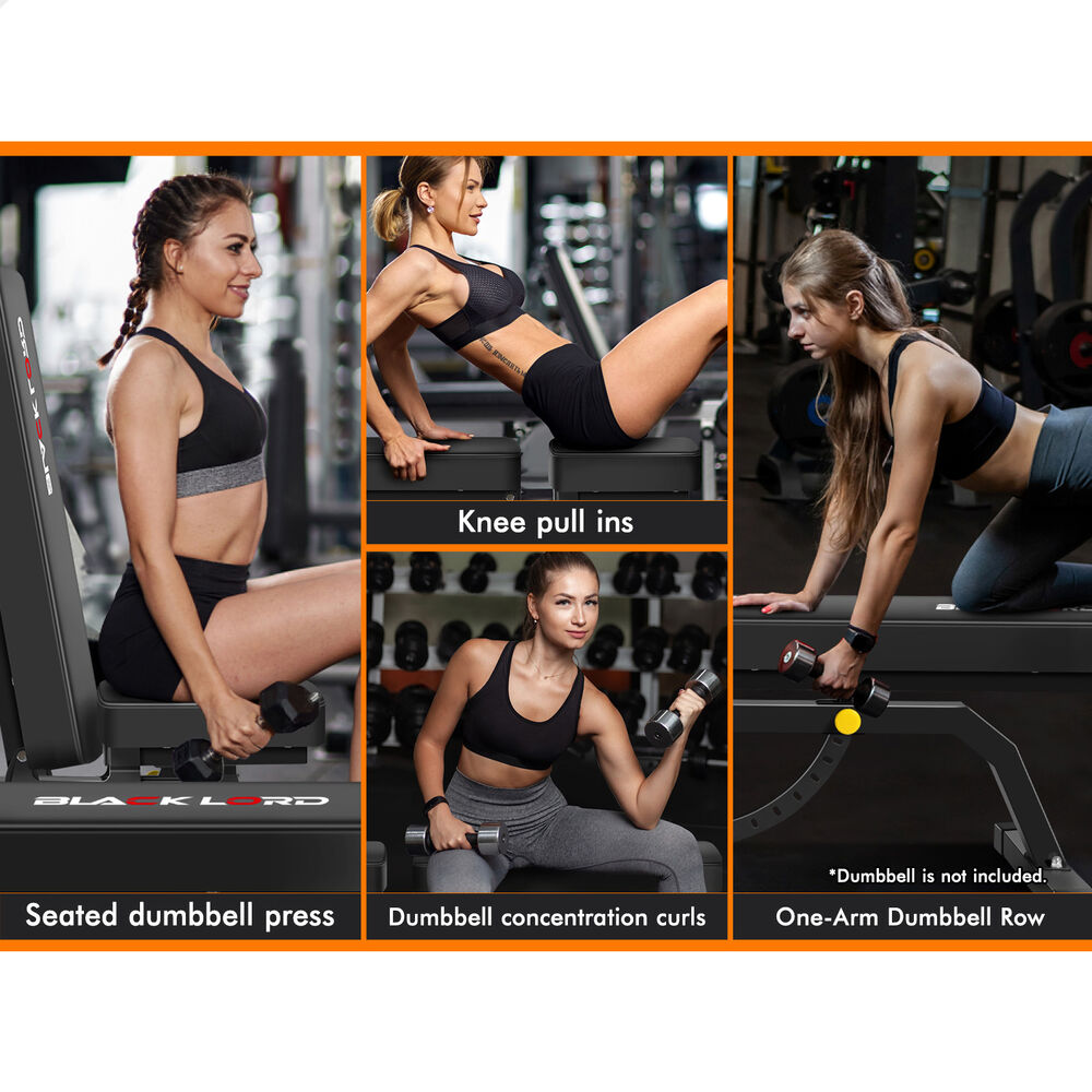 BLACK LORD Weight Bench Flat Incline Press