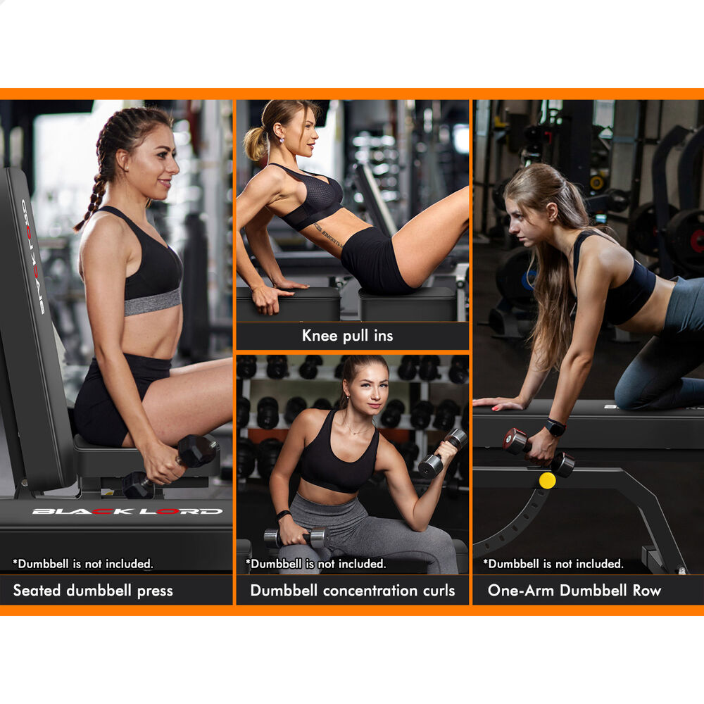 BLACK LORD Weight Bench Flat Incline Press