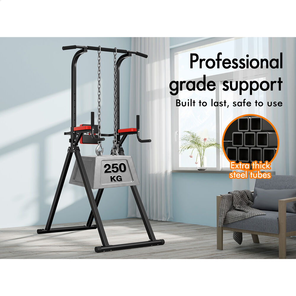 BLACK LORD Power Tower Chin Up Bar Pull Up Weight Bench Home Gym Foldable