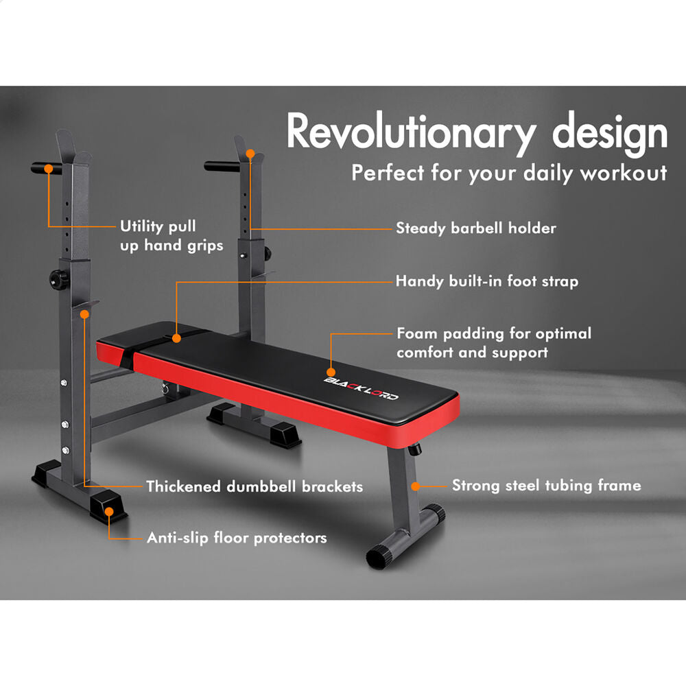 BLACK LORD Weight Bench Squat Rack Press