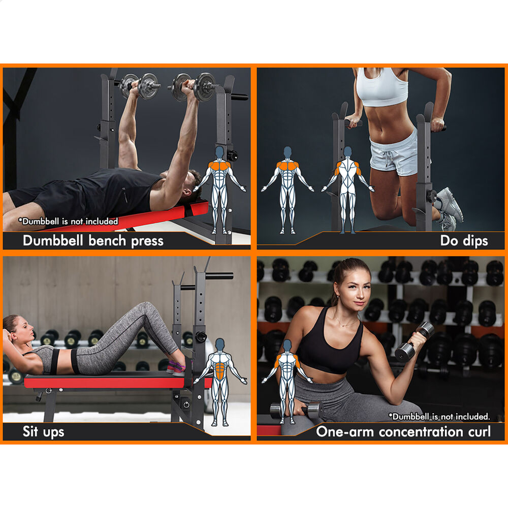 BLACK LORD Weight Bench Squat Rack Press