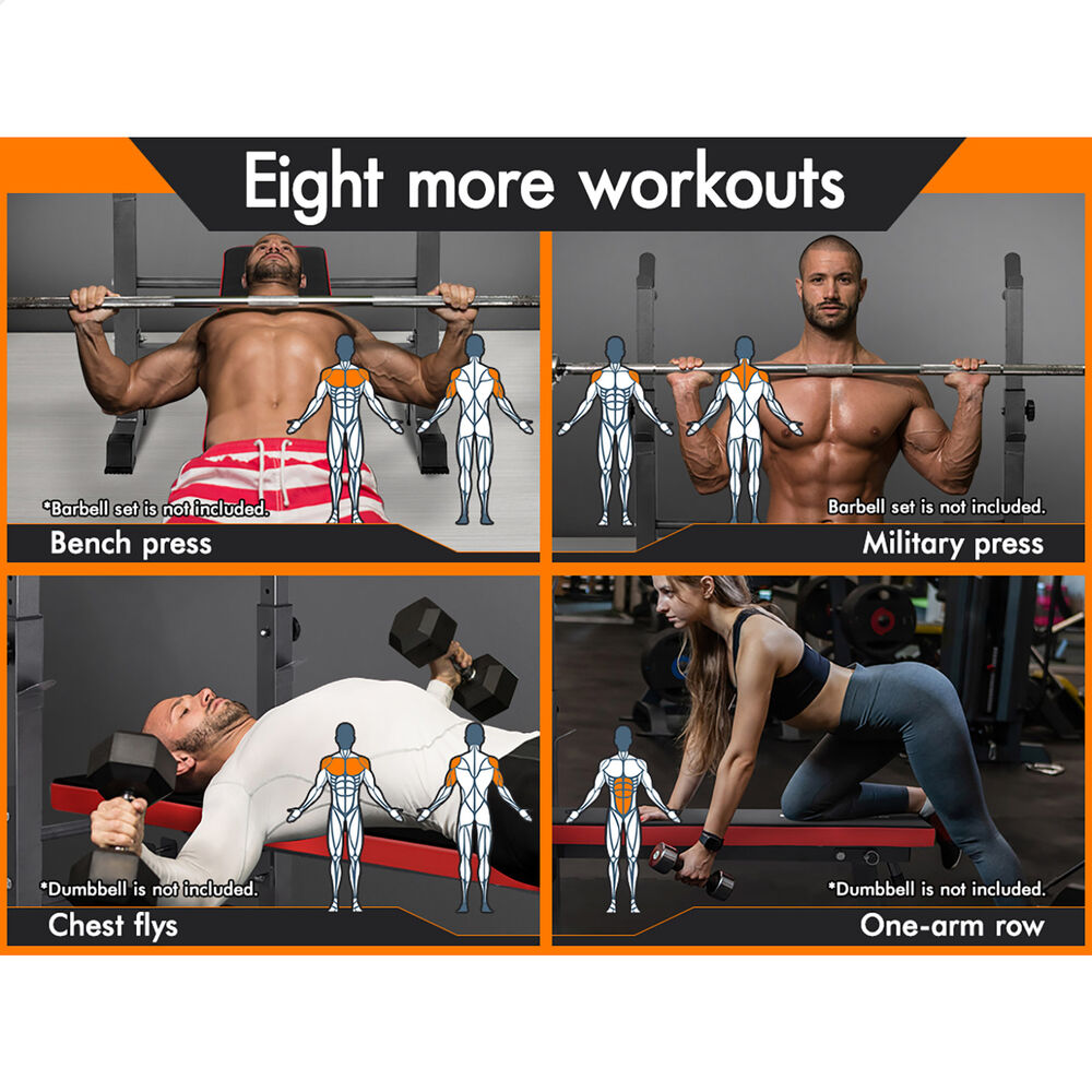 BLACK LORD Weight Bench Squat Rack Press