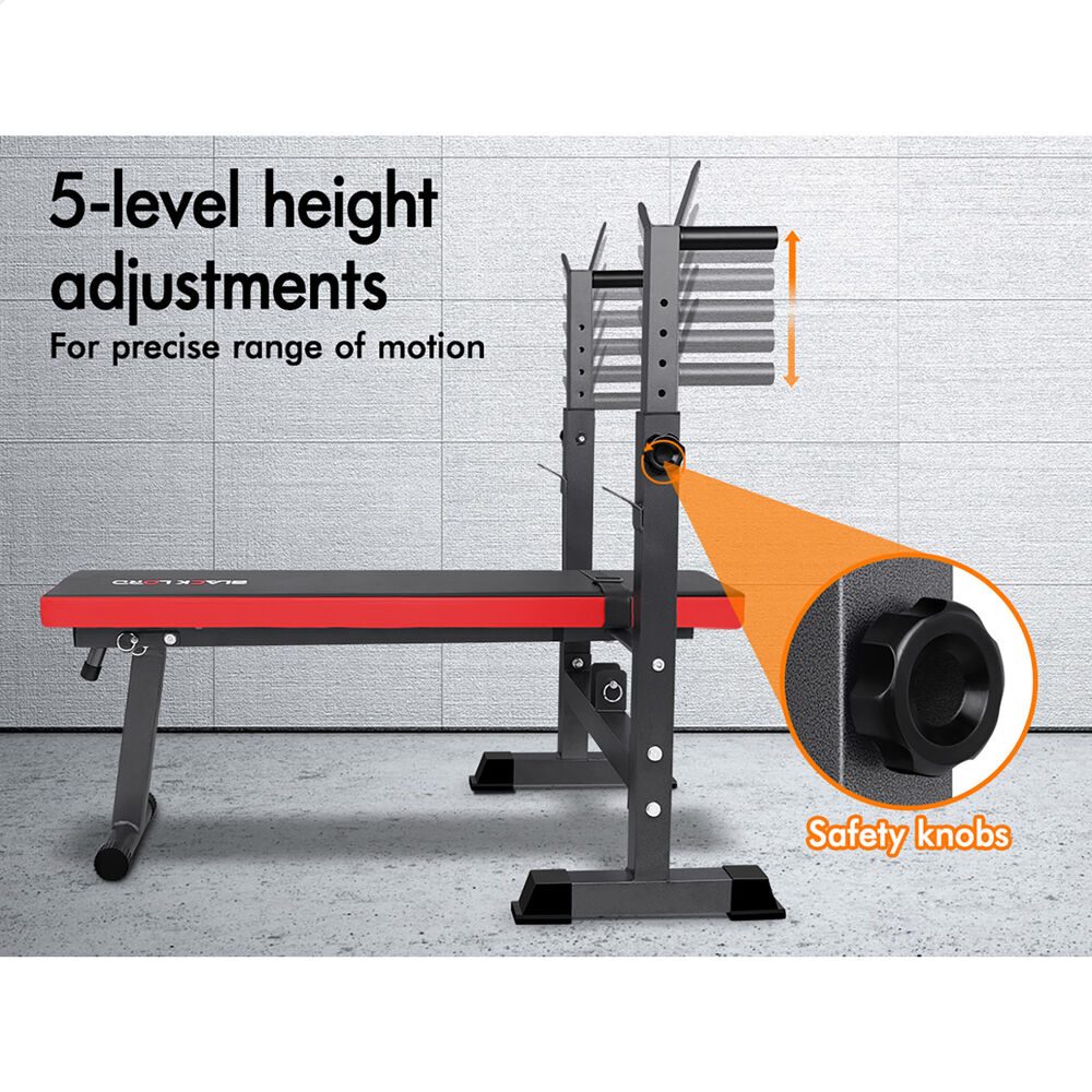 BLACK LORD Weight Bench Squat Rack Press