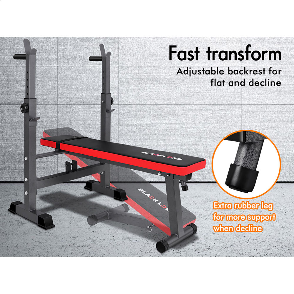 BLACK LORD Weight Bench Squat Rack Press