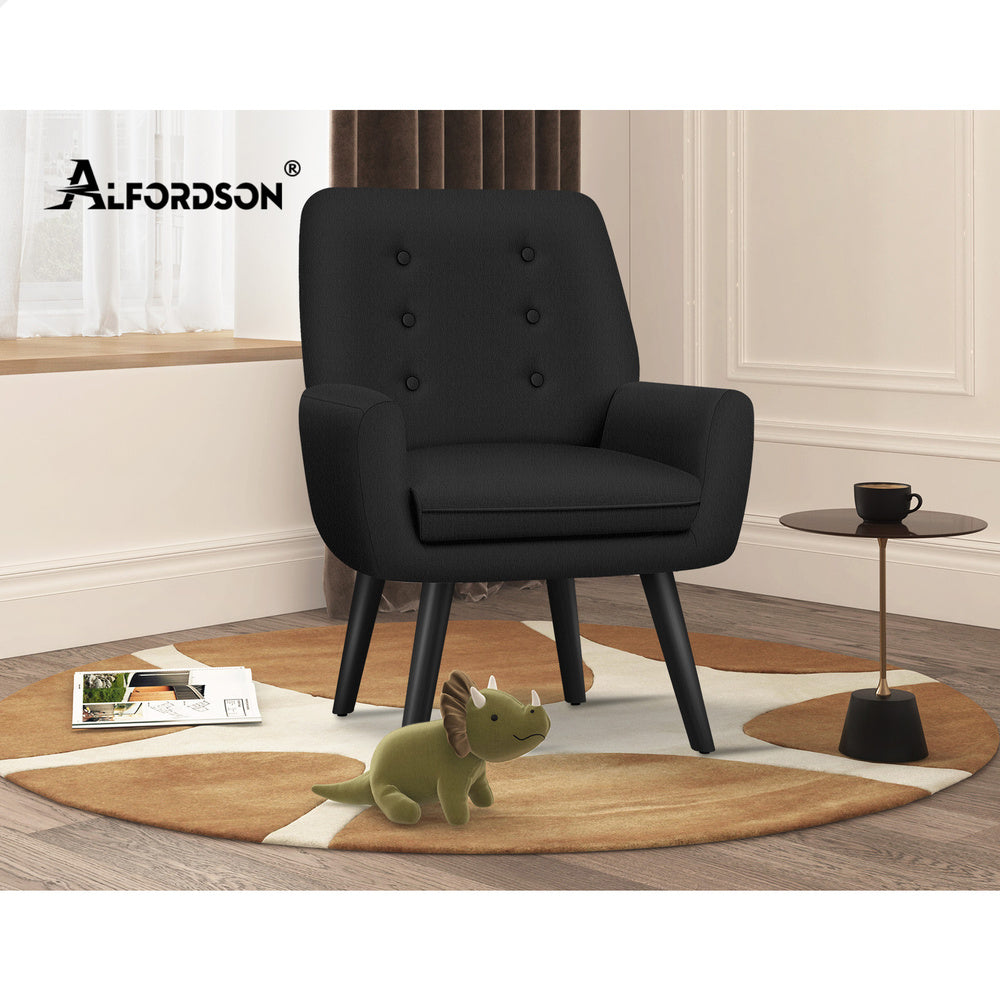 ALFORDSON Armchair Lounge Accent Chair Fabric Black