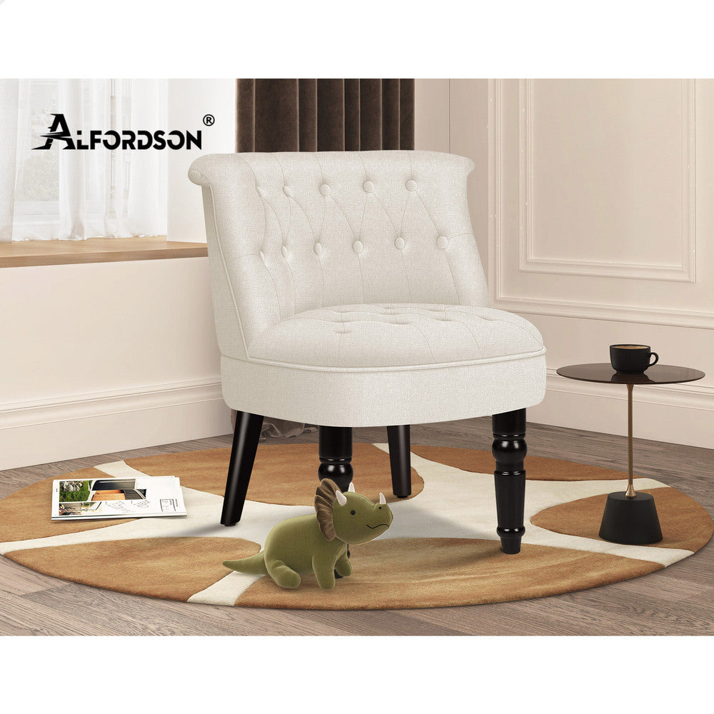 ALFORDSON Armchair Accent Chair Wooden Lounge Sofa Wingback Couch Fabric Seat