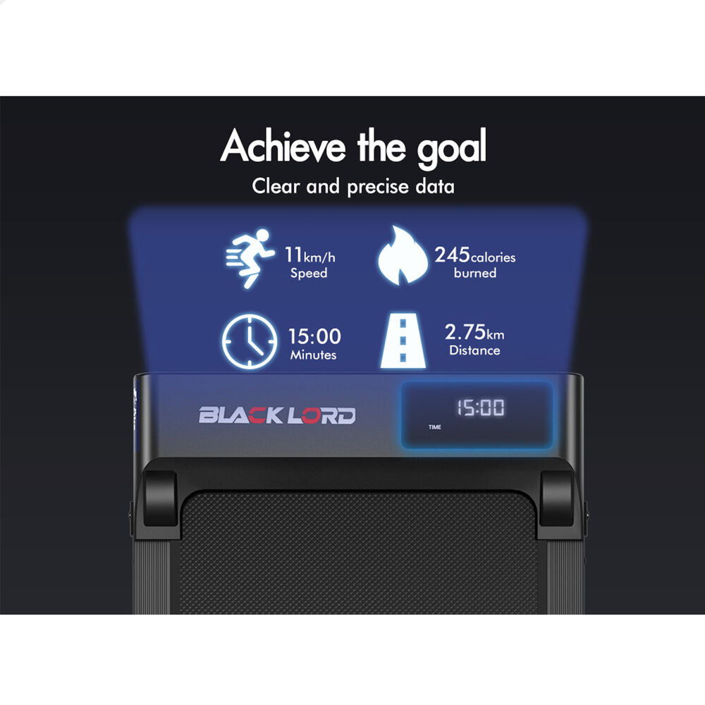 BLACK LORD Treadmill Electric Walking Pad Under Desk Home Gym Incline Black