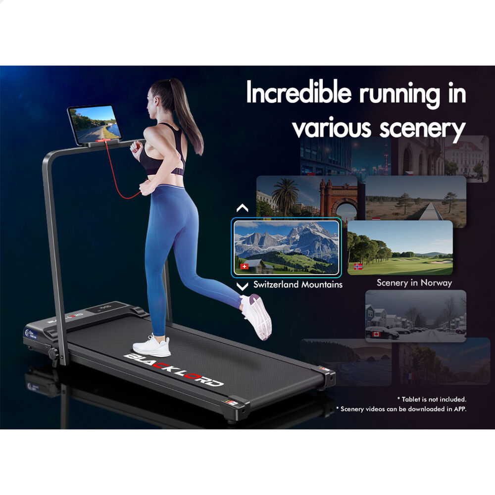 BLACK LORD Treadmill Electric Walking Pad Under Desk Home Gym Fitness Incline