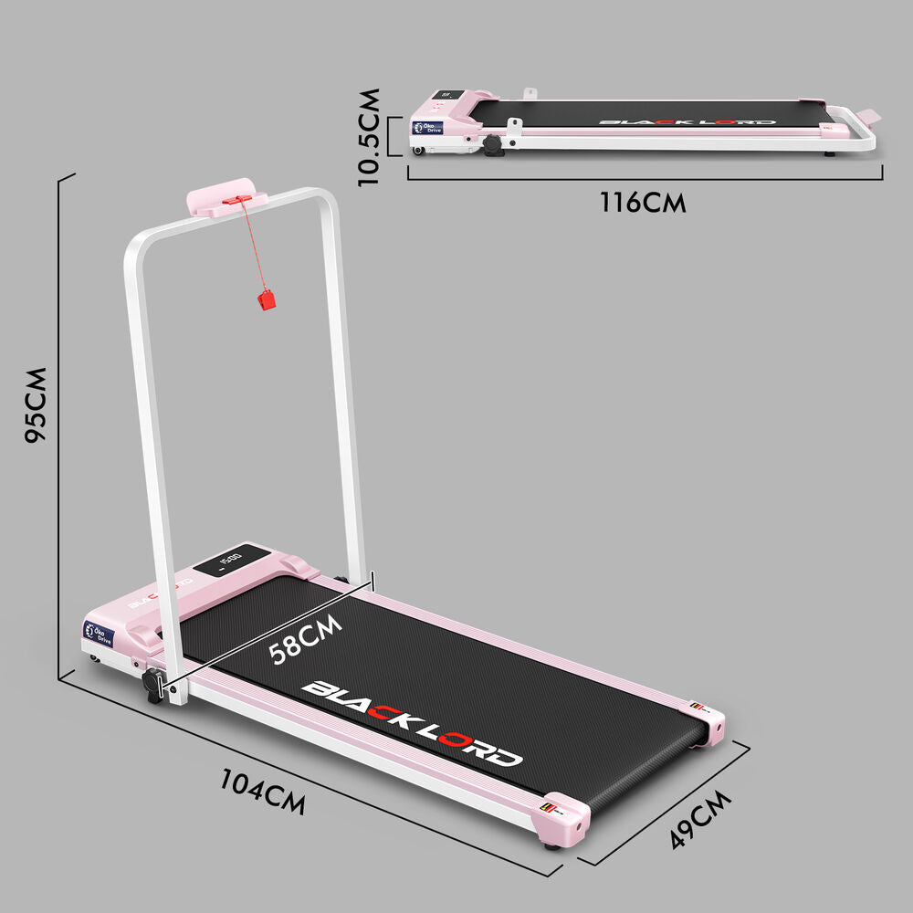 BLACK LORD Treadmill Electric Walking Pad Under Desk Home Gym Incline Fitness