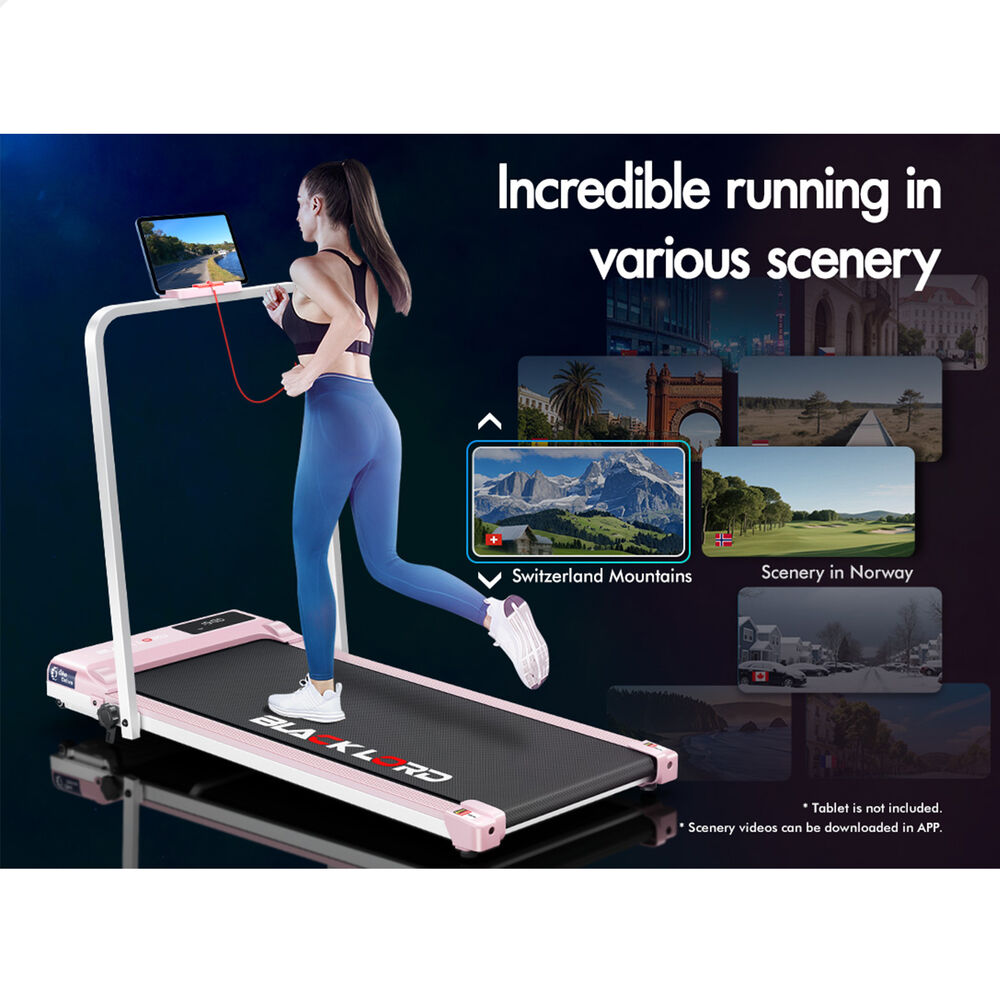 BLACK LORD Treadmill Electric Walking Pad Under Desk Home Gym Incline Fitness