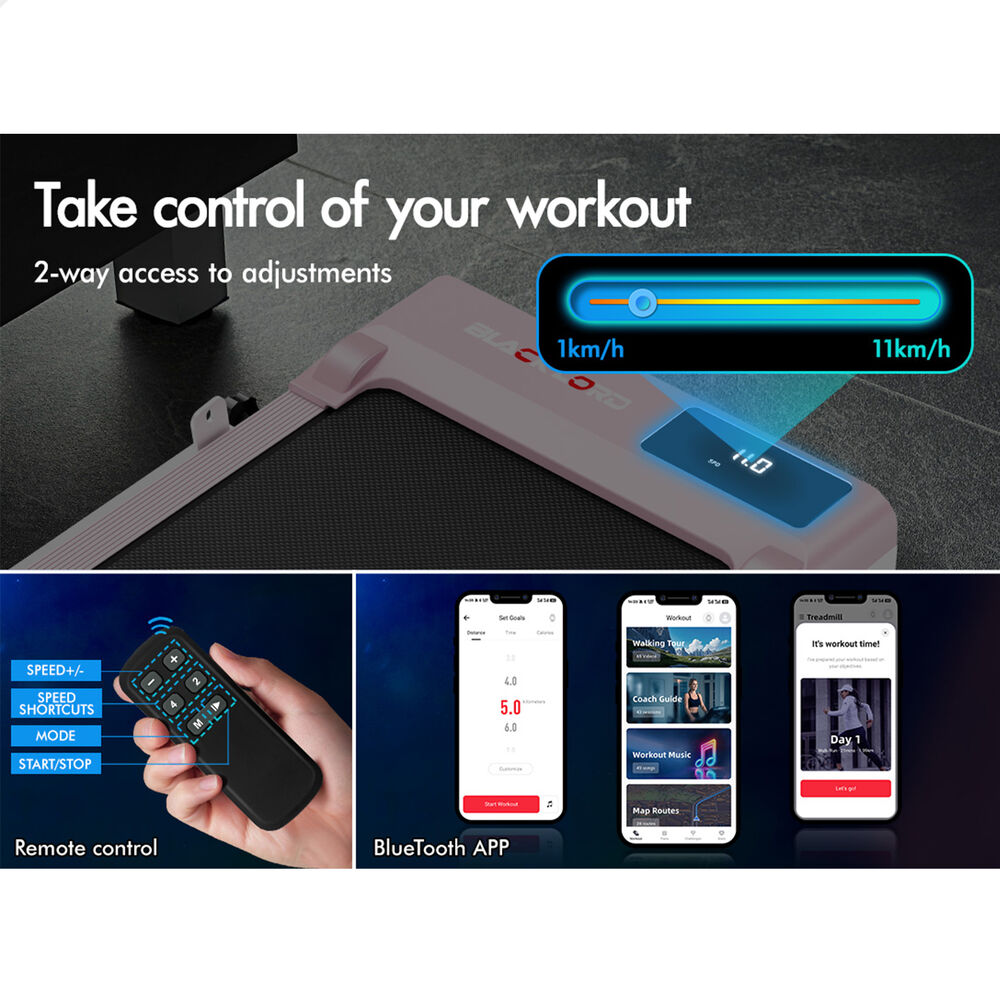 BLACK LORD Treadmill Electric Walking Pad Under Desk Home Gym Incline Fitness