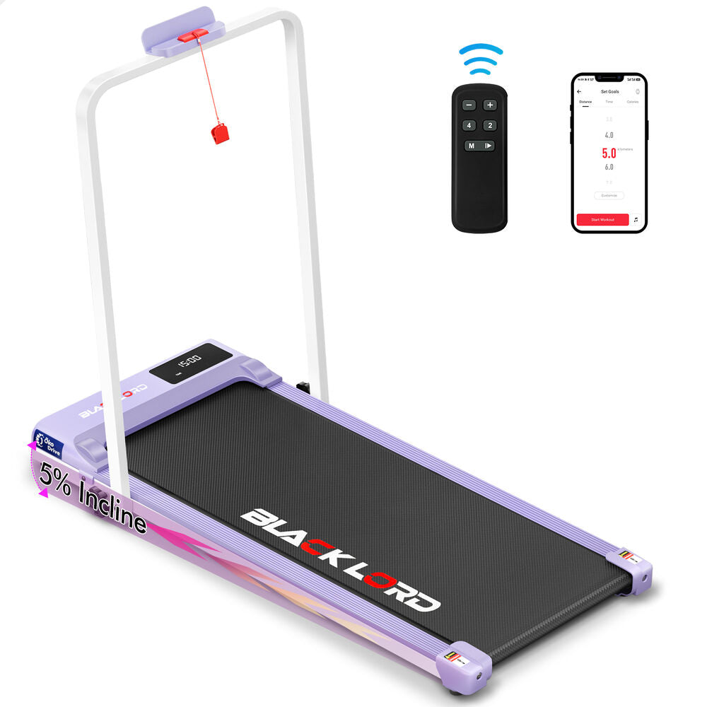 BLACK LORD Treadmill Electric Walking Pad Under Desk Home Gym Fitness Incline