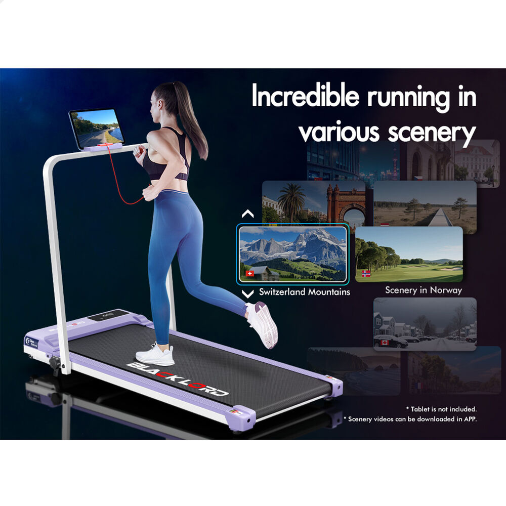 BLACK LORD Treadmill Electric Walking Pad Under Desk Home Gym Fitness Incline