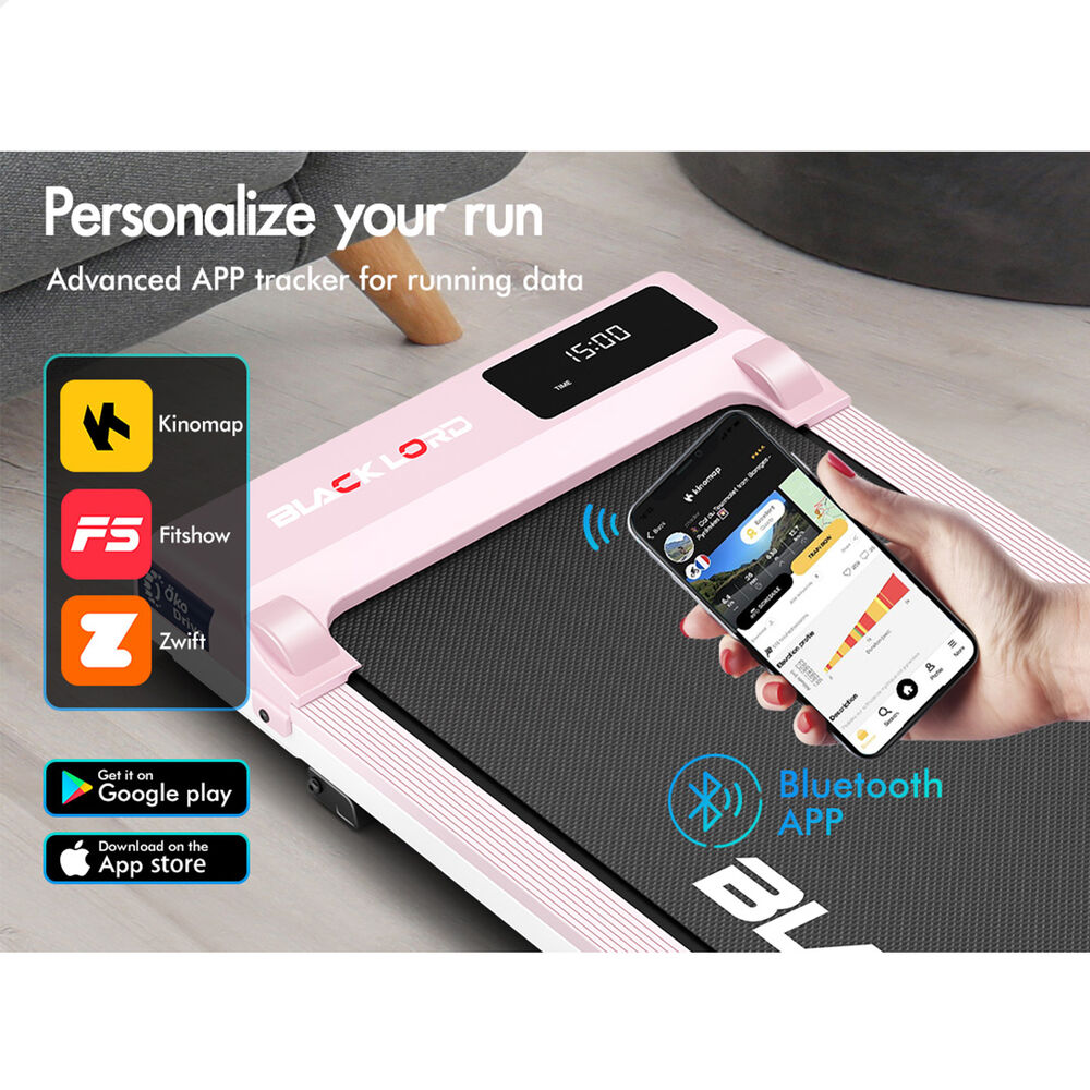 BLACK LORD Treadmill Electric Walking Pad Under Desk Home Gym Incline Pink