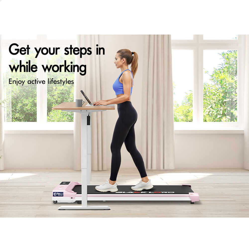 BLACK LORD Treadmill Electric Walking Pad Under Desk Home Gym Incline Pink