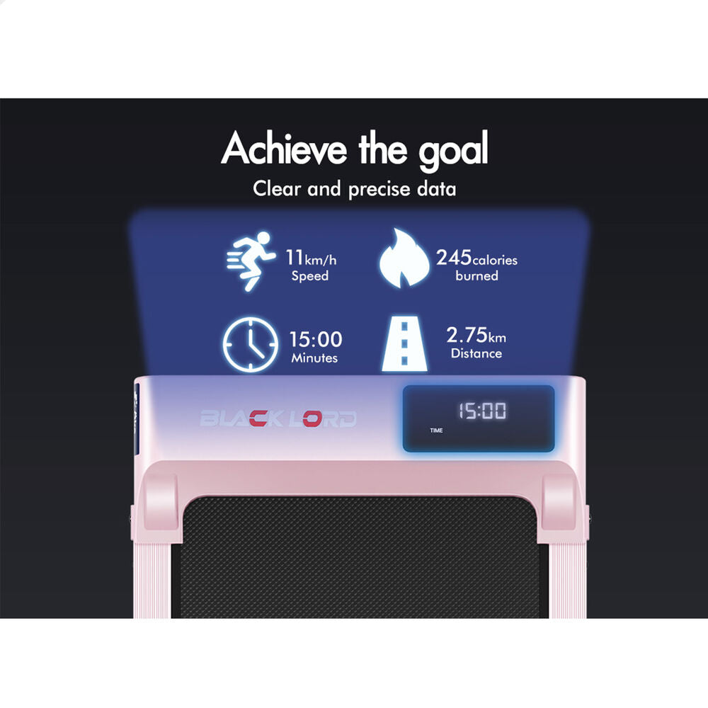 BLACK LORD Treadmill Electric Walking Pad Under Desk Home Gym Incline Pink