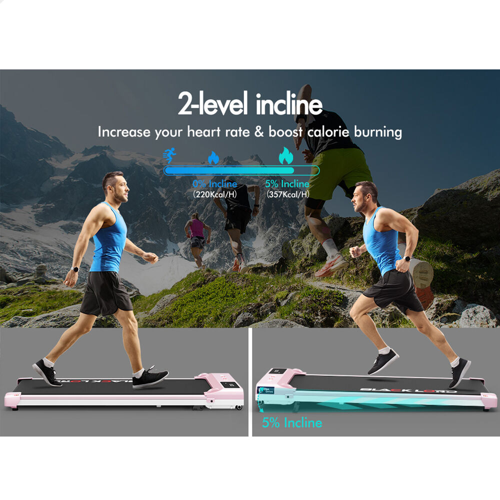 BLACK LORD Treadmill Electric Walking Pad Under Desk Home Gym Incline Pink
