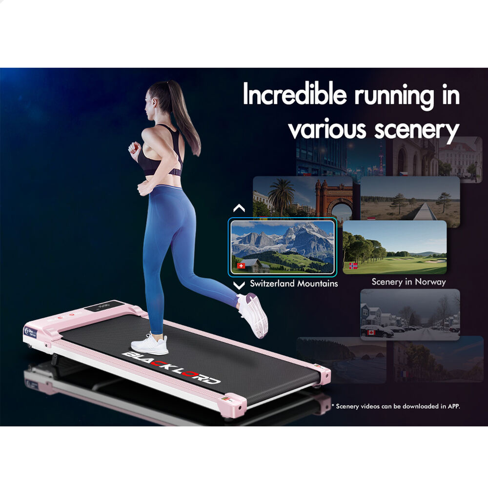 BLACK LORD Treadmill Electric Walking Pad Under Desk Home Gym Incline Pink